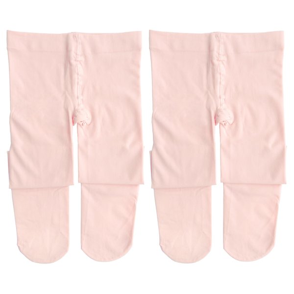 Dancina Ballet Dance Tights Footed for Teens [Sticker XL] Women's Size S/M Ballet Pink x2