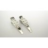 Generic 2 small silver rose gold filigree metal alligator hair clip for fine thin hair (Primary color: Silver)