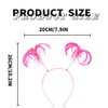 Foyte 2 Pieces Pom Pom Headband Tinsel Wrapped Ponytails Hair Hoop Head Bopper Pom Party Headpiece for Cosplay Costumes (pink green)