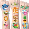 Wxiben Summer Temporary Tattoo Kids - 200+ Hawaiian Luau Themed Tattoos Summer Beach Pool Party Favors Tropical Decorations Supplies Hawaii Aloha Waterproof Tattoos Stickers Gifts for Boys Girls