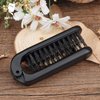 Foldable Boar Bristle Brush - Compact Hairbrush for Travel, Suitable for Women & Men, Dry/Wet, Straight/Curly Hair (Black)