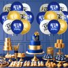 Blue Gold 18th Birthday Balloons 24Pcs Navy Blue White Gold Happy 18th Birthday Latex Balloons Blue Gold 18th Birthday Party Decorations for Boys Men 18th Birthday Anniversary Party Supplies 12Inch