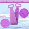 FEBSNOW 2 Pcs Silicone Back Scrubber for Shower,Silicone Body Scrubber,Exfoliating & Deep Clean,Silicone Bath Body Brush for Men and Women,Comfortable Massage and Skin Health