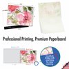 The Best Card Company - 10 Boxed Note Cards with Flowers - Blank Assorted Floral Notecards Bulk (4 x 5.12 Inch) - Lush Blooms M6591OCB