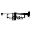 Trumpet - 8" Vinyl Sticker - for Car Laptop I-Pad - Waterproof Decal