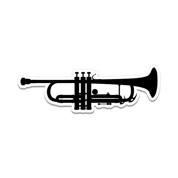 Trumpet - 8" Vinyl Sticker - for Car Laptop I-Pad - Waterproof Decal