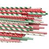 Pack of 150 Christmas Paper Straws in Red, Green and Gold. Holiday Straws, Vintage Party Supplies, Santa Red & Emerald Elf Green Straws