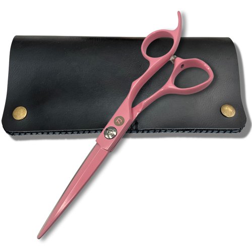 Pink Hair Cutting Scissors - 6" Inch Pink Hair Shears - Pink Titanium Finish - Professional Use - 440C Japan Steel - Saki Shears