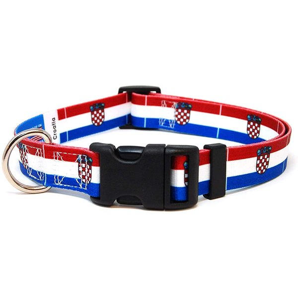 Croatia Dog Collar | Croatia Flag | Quick-Release Buckle | Made in NJ, USA | for Small Dogs