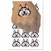 Siberian Husky Dog Face Temporary Tattoo Water Resistant Fake Body Art Set Collection - 54 1" Tattoos (1 Sheet)