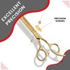 Nixcer Hair Cutting Scissors -Sharp Razor Edge Blade Hair Shears Series - 6.5" With Fine Adjustment – Stainless Steel Hair Scissors Professional For Men, Women & Babies (Gold)