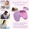 Atsuwell Sinus Mask, Warm Cold Compress Eye Mask for Dry Eyes, Weighted Eye Pillow Microwavable Face Heating Pad for Migraines, Headache, Stress, Sinus Pressure Relief and Relaxation, Pink