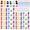 10 Pack Mini Acrylic Paint Set, 150PCS Acrylic Paint Strips for Kids Adults Art & Craft Painting, 12 Colors Washable Acrylic Paint Set Bulk for Home Classroom Birthday DIY Favors with Palettes and Brushes (3ML)