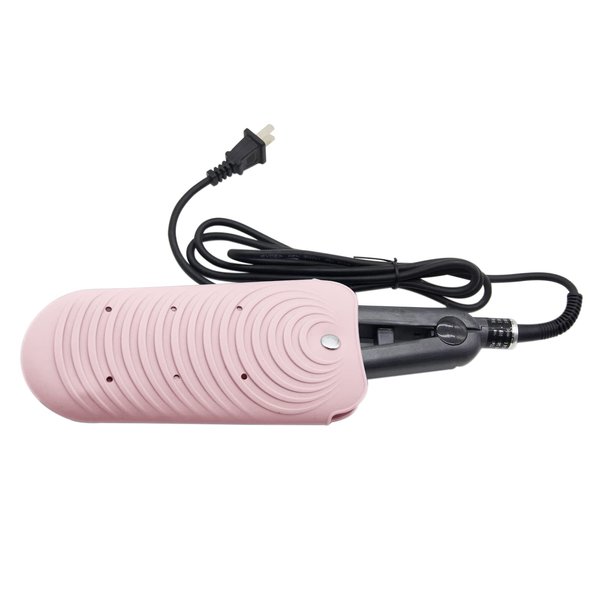 Heat Resistant Silicone Mat Pouch for Hair Styling Tools, Curling and Flat Irons Non-Slip Travel Cover, Small Portable Straightener Pad for Curler Wands Storage, Hot Waver (Pink)