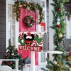 FBCOO Welcome Christmas Mouse Santa Mailbox Cover Magnetic Standard Size 21" x 19", Xmas Peppermint Candy Wreath Decorative Post Letter Box Decor, Farmhouse Holiday Garden Yard Outdoor Decoration