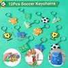 Winrayk 12 Set Soccer Party Favors Sports Birthday Supplies Kids, Non Woven Gift Bags Slap Bracelet Keychain Tattoo Sticker Boys Gift Toy Soccer Pinata Filler Goodie Bag Stuffers Soccer Party Supplies