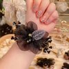 4 Pcs Flower Leaf Elastic Hair Ties Crystal Ponytail Holders Rhinestone Hair Scrunchies Hair Rubber Bands Ropes Hair Accessories for Women Girls