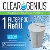 Clear Genius Reusable Cartridge with Filter Pod SU-11, Includes 1 Reusable Cartridge and 1 Filter Pod Refill, Filter Pods Last 2 Months, Blue, Fits Brita & Pur