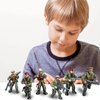 MEIEST 6 PCS Mini WWII Soldier Military Action Figures, Army Model Building Block Toys with Multiple Military Weapons Accessories,Party Favors Set for Kids (British Army)