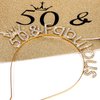 CIEHER 50th Birthday Crown & 50 and Fabulous Birthday Sash, 50th Birthday Tiara for Girls, 50th Birthday Sash 50th Birthday Decorations for Women, 50th Birthday Gifts - Gold