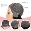 Fancy Hair Human Hair Lace Front Wigs Kinky Curly Wig Glueless Side Part Brazilian Virgin Human Hair Curly Bob Wigs with Baby Hair for Black Women (Natural Color,12 Inch)