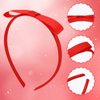 PAFUWEI 2 Piece Red Hair Bow Headband, Handmade Soft Cloth Red Ribbon Headband,Fashionable Knot Hairband Hair Accessories for Girls and Women,Ideal for Birthday Halloween Costume Party, Daily Decor