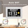 Véfaîî 2025 New, Digital Clock with Day Date 1280 * 800P HD, 19 Alarms Custom Reminders, 10 Levels Auto Dimmer Dementia Clock, 8 Display Colors, Auto DST, Remote & Buttons Control Easy for Elderly