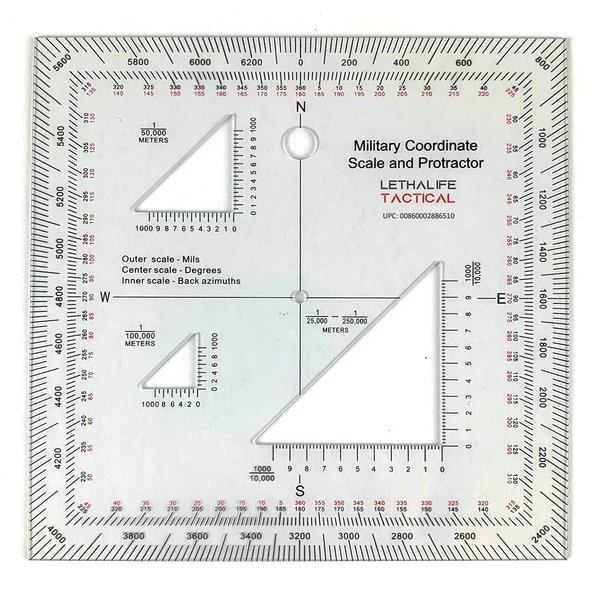 Military Protractor - Perfectly cut for Land Nav