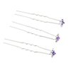 Rbenxia 20 Pcs Bridal Wedding Rhinstone Hair Pins 2.4 Inches Bridal Prom Clips Rose U-shaped Hair Pins for Women and Girls, Purple