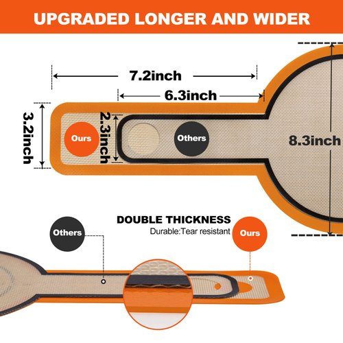 Silicone Bread Sling Dutch Oven - Best Japan Silicone. Non-Stick & Easy Clean Reusable Silicone Bread Baking Mat. With Extra Long Handles Bread Baking Sheet Liner, 2 Orange Set for Transferable Dough