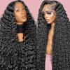 Deep Wave Lace Front Wigs Human Hair Wigs for Black Women 13x4 HD Lace Front Wigs Human Hair Pre Plucked Wet and Wavy Human Hair Wig 13x4 Lace Front Wigs Human Hair 26 Inch 180% Density Black Wig
