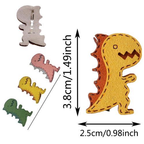 YHIBNE Cartoon Dinosaur Hair Clips, 6 Pcs Cute Animal Pattern Barrettes Duck Bill Accessories for Girl Lady Hair Clip Headdress Hairstyle Decorate Supplies