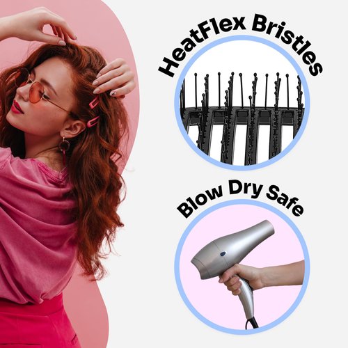 Wet Brush Speed Dry Hair Brush, Pink/Purple (Feel Good Ombre) - Vented Design & Soft HeatFlex Bristles Are Blow Dry Safe - Ergonomic Handle Manages Tangle & Uncontrollable Hair - Pain-Free