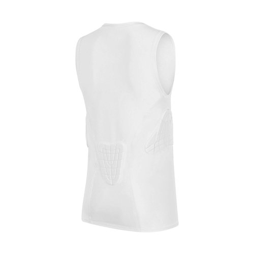 TUOYR Youth Padded Compression Shirt Kids Boys Pad Sleeveless Vest Protective Shirts Rib Chest Protector for Football Baseball Basketball（4-pad