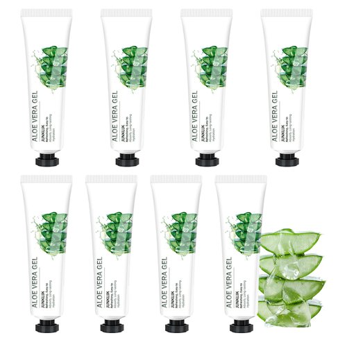 8PCS Organic Aloe Vera Gel for Face & Body,Moisturizing Non-sticky Pure Aloe Gel After Sun Aloe Lotion Skin Care,Fast Absorbing Long Lasting Refreshing Hydrating Face Moisturizer for All Skin Types