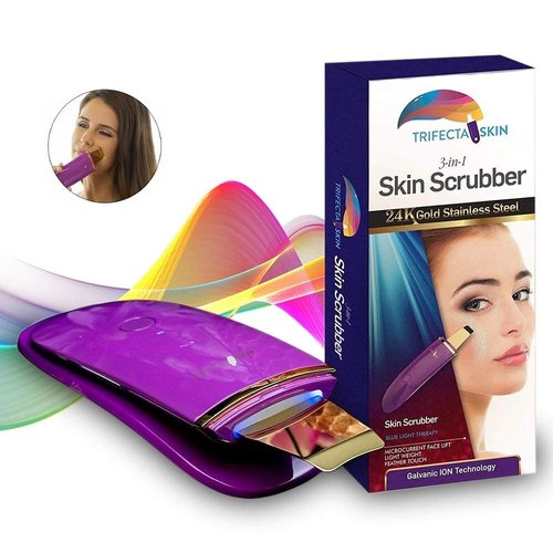 Lift Care RADI0 Frequency Skin Tightening Red & Blue LED Light Therapy for Face 3-in-1 Anti-Aging Facial Heating Rejuvenation Massager Uncludes Hyaluronic Toner Gel