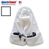R J Hall Sports Towel 2 Zipper Pockets, 100% Ring-Spun Cotton, Holds Cell Phone, Keys, Wallet, ID, Earbuds for Workouts and Sports (white)