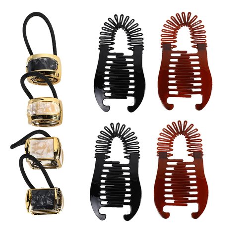 DIYOVNAK 8 Pieces Plastic Banana Hair Clips Hair Ponytail Holder Hair Combs Hair Accessories for Women&Girls Gifts