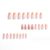YoYoee Medium Coffin Press on Nails French Cute Gradient False Nails Acrylic Bling Fake Nails Reusable Nails Tips for Women and Girls 24PCS