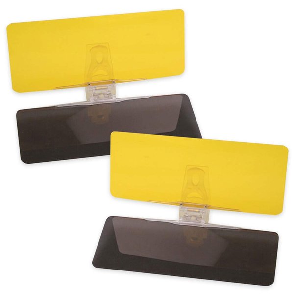 Car Sun Visor (PACK of 2), Tac extension, 2 in 1 for Day and Night Anti-Glare, Anti Dazzle and Anti UV HD Automobile Windshield Visor by Mobi Lock