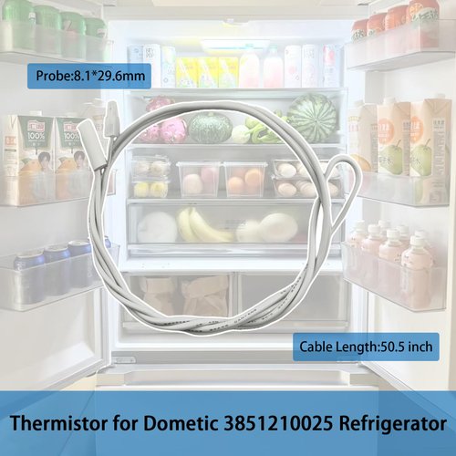 3851210025 RV Refrigerator Thermostat Sensor fits for Dometic Refrigerator,Thermistor Replacement for RM1350 RM2351 RM2354 RM2410 RM2620 RM2625 & Other Dometic RM,S,NDR & DM Series Models,1 pack