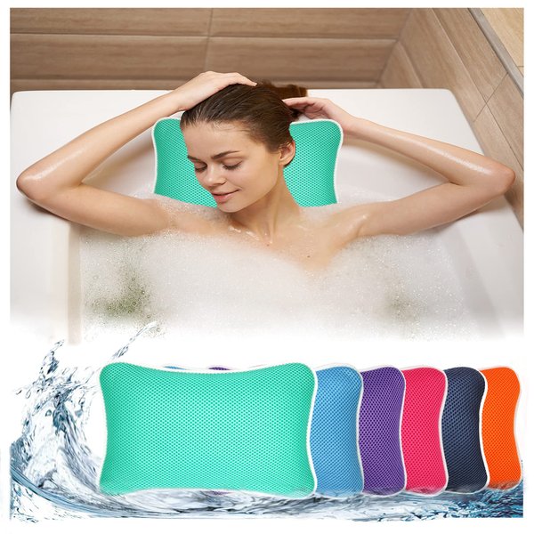 Bathtub Bath Pillow - Spa Pillow with Headrest Cushion - Hot Tub Pillow - Neck and Head Rest Support for Bath or Shower - Bath Stuff Accessories(New Green)