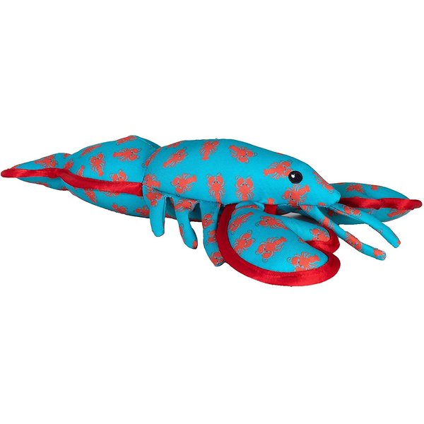 The Worthy Dog Tough Lobsters Dog Toy, Fun Fetch Play with Squeaker for Puppy Dogs, Durable Material for Active Dogs, Small - Teal