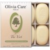 Olivia Care Bath & Body Bar Green Tea Soap 4 Pack Gift Box Organic, Vegan & Natural Contains Olive Oil Repairs, Hydrates, Moisturizes & Deep Cleans Good for Sensitive Dry Skin Made in USA