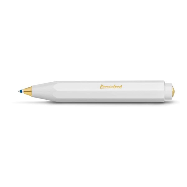 Kaweco CLASSIC SPORT Ball Pen White I Retractable Ballpoint Pen with Standard D1 Refills I Exclusive Ball Pen 10.5 cm