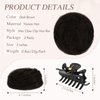 RUWISS 2 Pcs Mini Claw Clip Hair Bun Hair pieces Human Hair Space Buns Clip in Messy Cat Ears Hair Bun Extensions Updo Hairpieces for Women Girls (Pack of 2, Dark Brown)