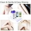 iMeshbean®Double Depilatory Roll on Wax Heater Roller Warmer Cartridge Strips Hair Removal Kit with ON/OFF Switch (Azulene & Tea Tree Wax & 100 Paper)