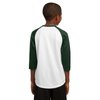SPORT-TEK Youth PosiCharge Baseball Jersey>L White/Forest Green YST205