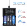 XTAR VC4 PLUS Battery Charger - USB C Charger - Customizable Charging Current - Battery Capacity Test & Recovery - Multiple Protection - Compatible with Li-ion, Ni-MH - Rechargeable Battery Charger