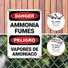 Danger Ammonia Fumes Bilingual Sign, 10x7 Inches, Rust Free .040 Aluminum, Fade Resistant, Made in USA